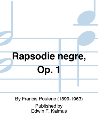 Book cover for Rapsodie negre, Op. 1