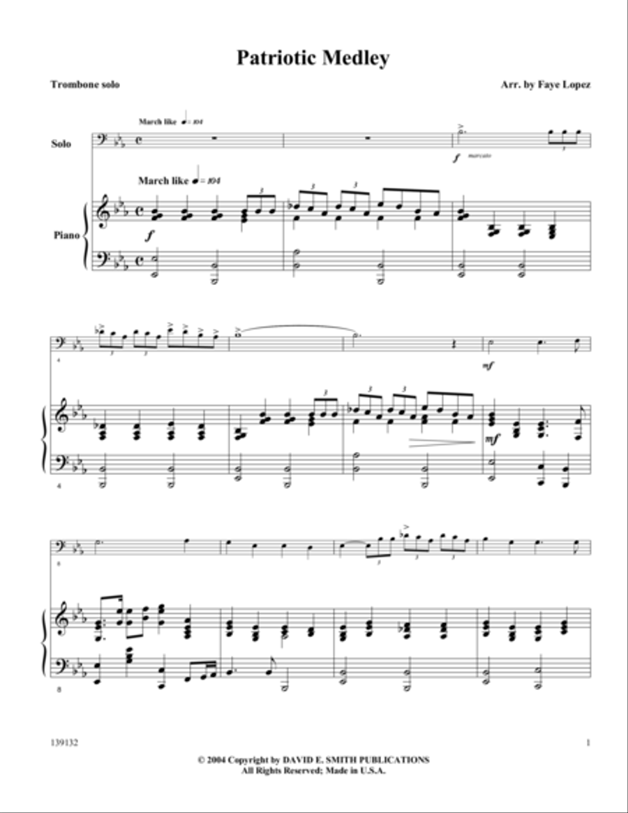Patriotic Medley Piano Accompaniment scores gallery preview page 1