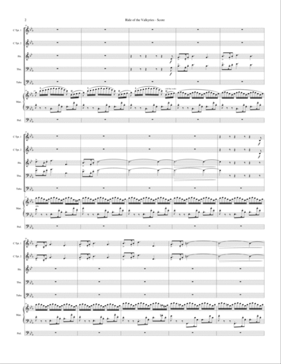 Ride of the Valkyries (for Brass Quintet and Organ) Brass Ensemble scores gallery preview page 3