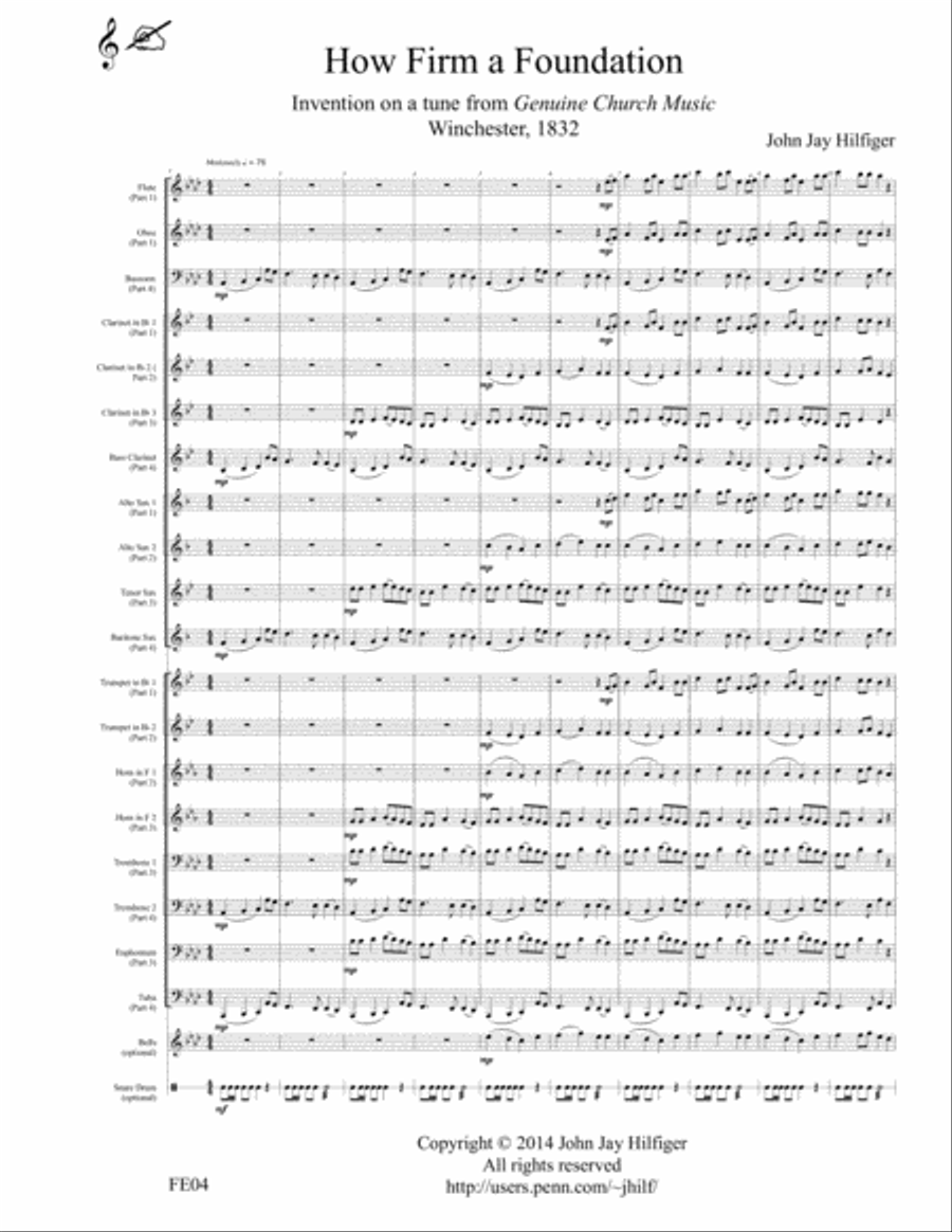 How Firm a Foundation: Invention on a tune from Genuine Church Music, Winchester, 1832 Concert Band scores gallery preview page 5