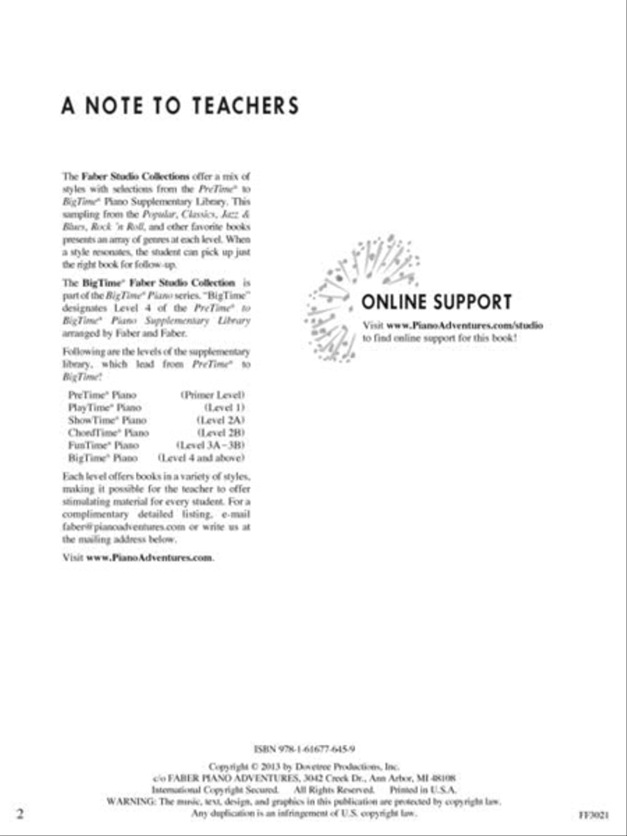 Faber Studio Collection Piano Method scores gallery preview page 2