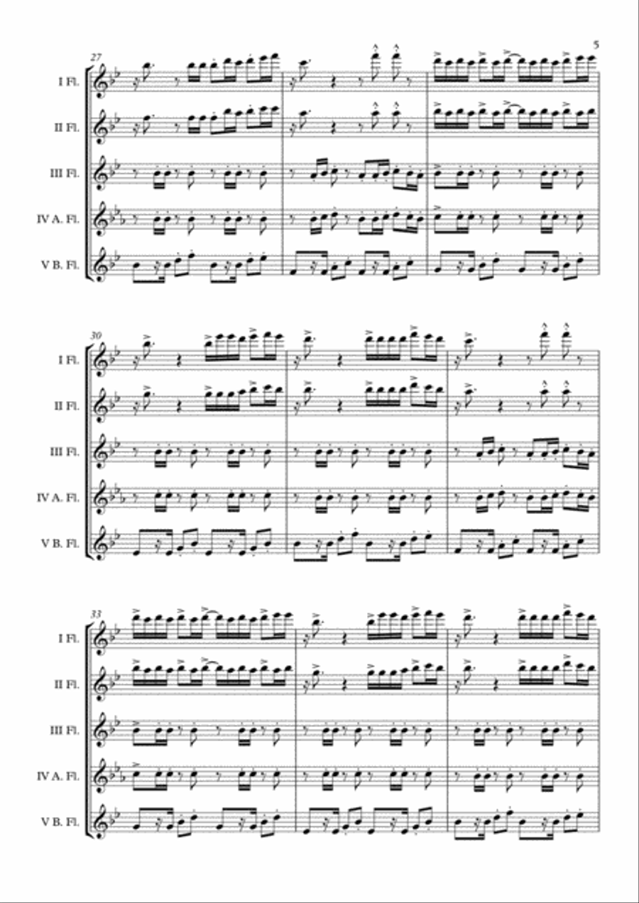 Despacito Flute Choir scores gallery preview page 6