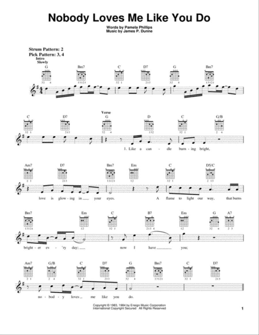 Nobody Loves Me Like You Do Acoustic Guitar scores gallery preview page 1