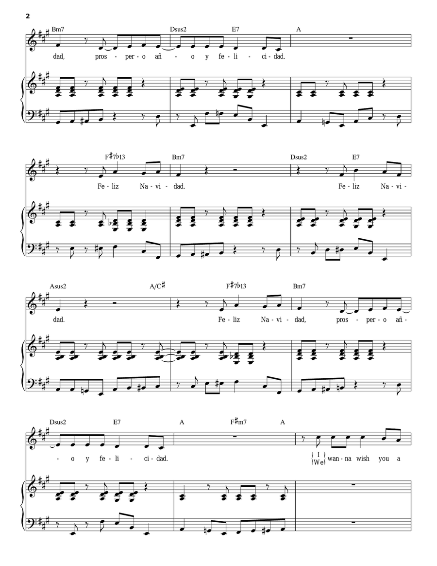 Feliz Navidad Voice scores gallery preview page 2
