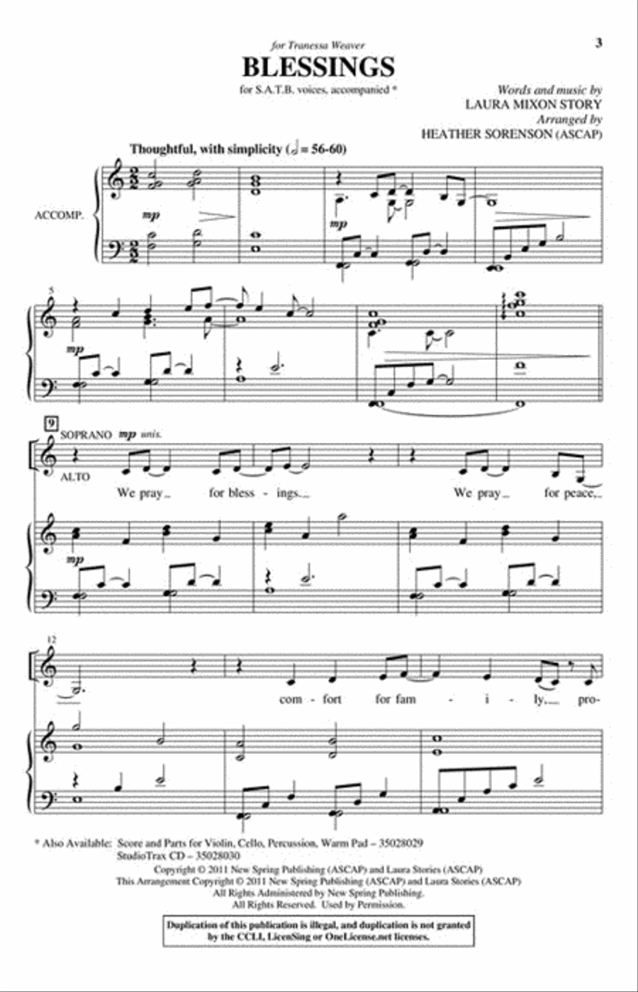 Blessings 4-Part scores gallery preview page 2