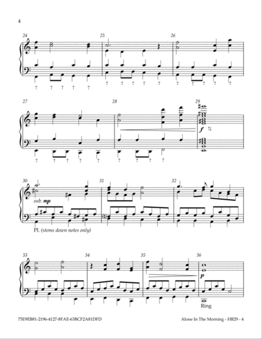 Alone In The Morning Handbell Choir scores gallery preview page 4