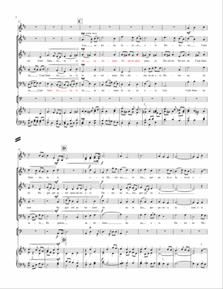 Lux Aeterna 4-Part scores gallery preview page 2