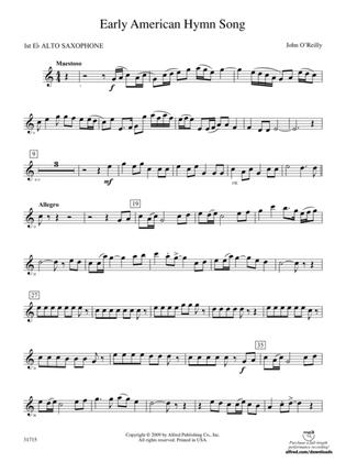 Early American Hymn Song: E-flat Alto Saxophone