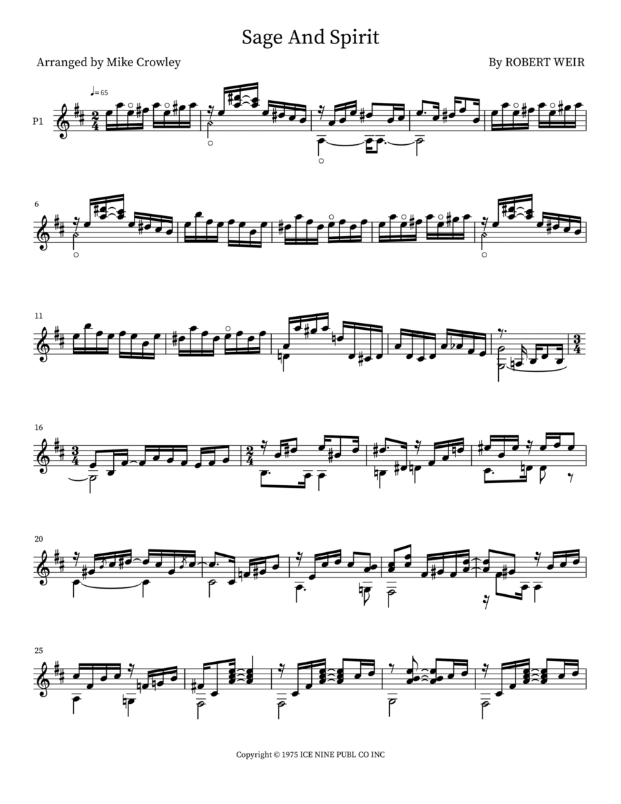 Sage And Spirit Acoustic Guitar scores gallery preview page 1