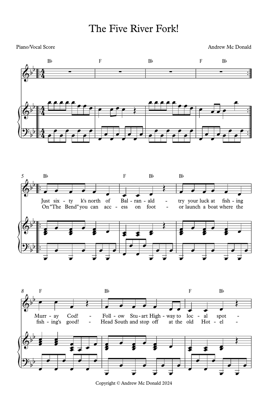 The Five River Fork! The Five River Fork! Piano, Vocal scores gallery preview page 2