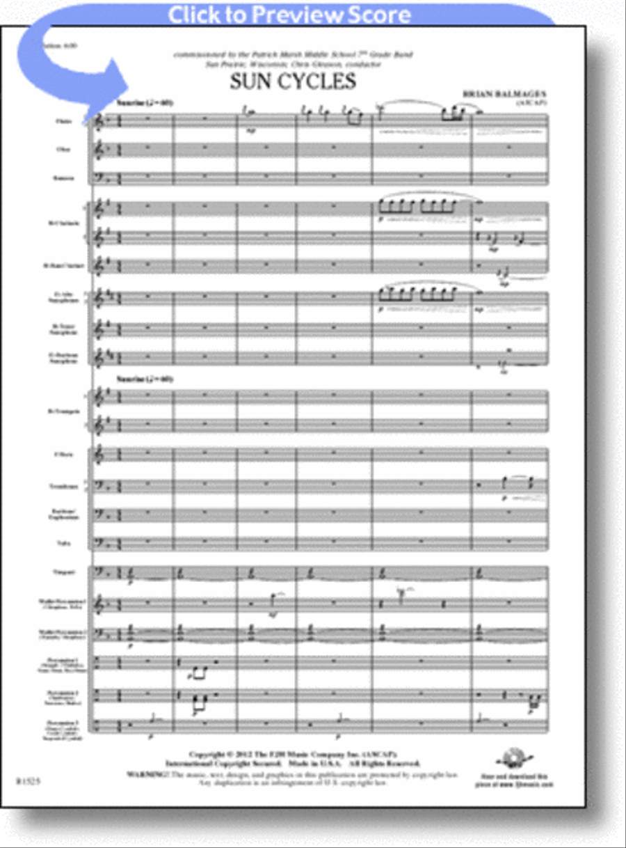 Sun Cycles Concert Band scores gallery preview page 1