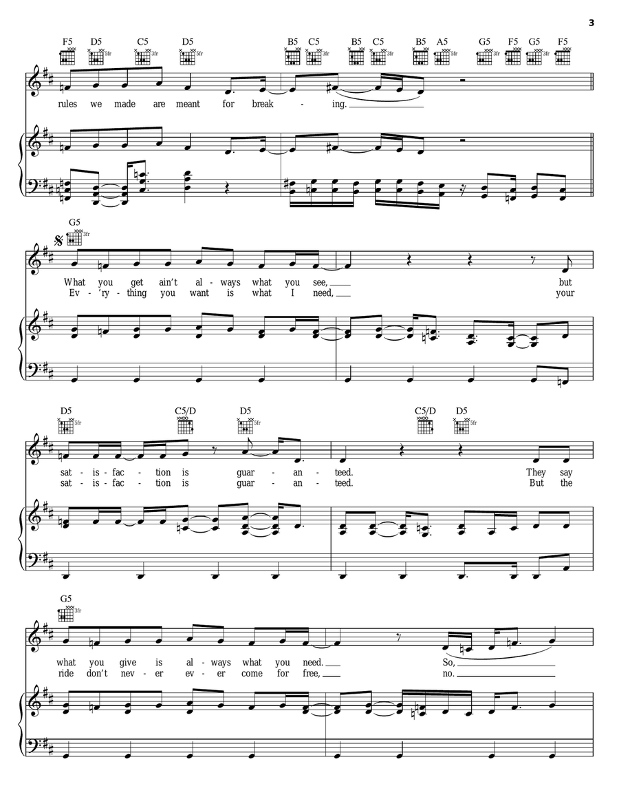 Lay Your Hands On Me Piano, Vocal, Guitar scores gallery preview page 3