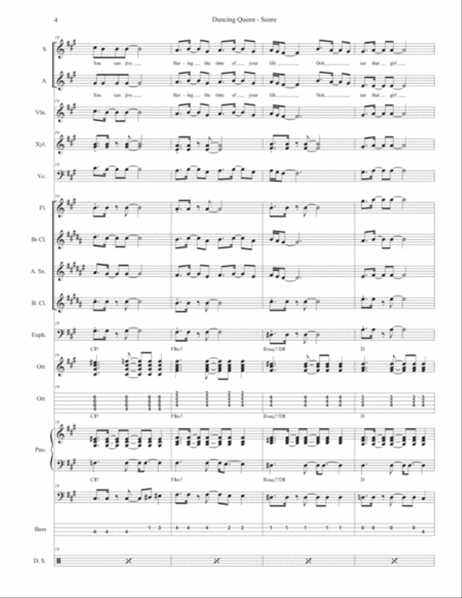 Dancing Queen Large Ensemble scores gallery preview page 4