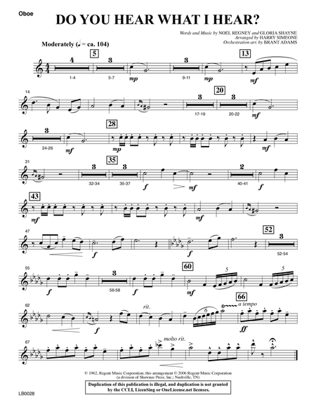 Do You Hear What I Hear? (Orchestration) (arr. Harry Simeone) - Oboe
