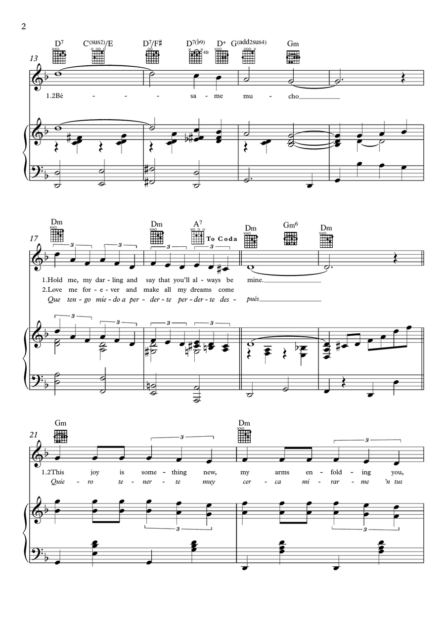 Besame Mucho (Kiss Me Much) Besame Mucho (Kiss Me Much) Piano, Vocal scores gallery preview page 2