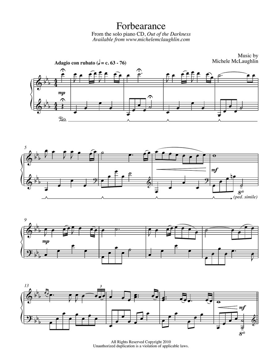 Forbearance Forbearance Piano Solo scores gallery preview page 1