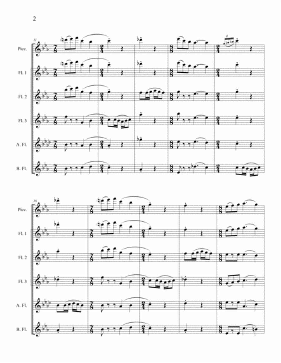 Three Miniatures for Flute Choir Flute Choir scores gallery preview page 2