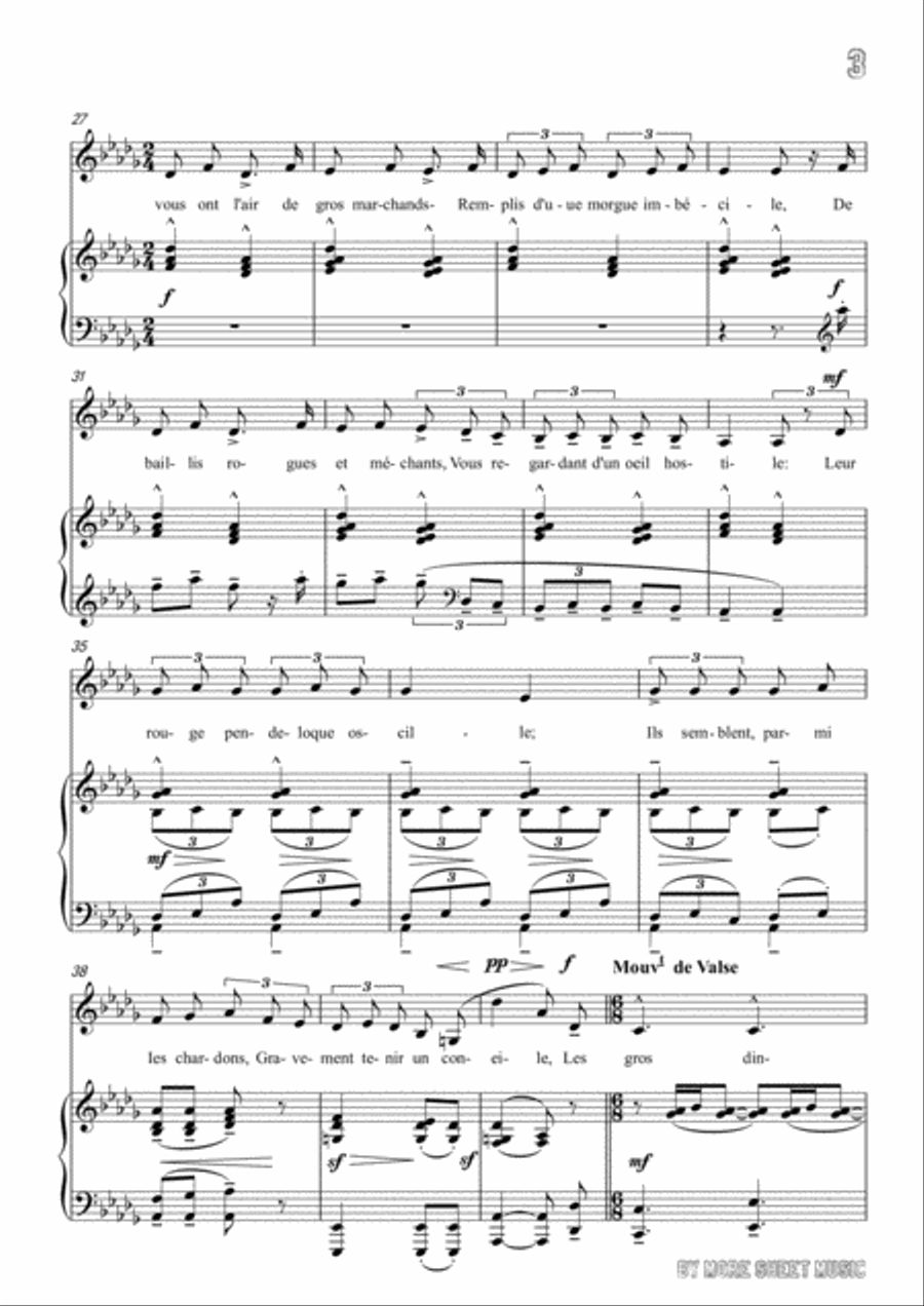 Chabrier-Ballade des gros dindons in D flat Major,for Voice and Piano Voice Solo scores gallery preview page 5