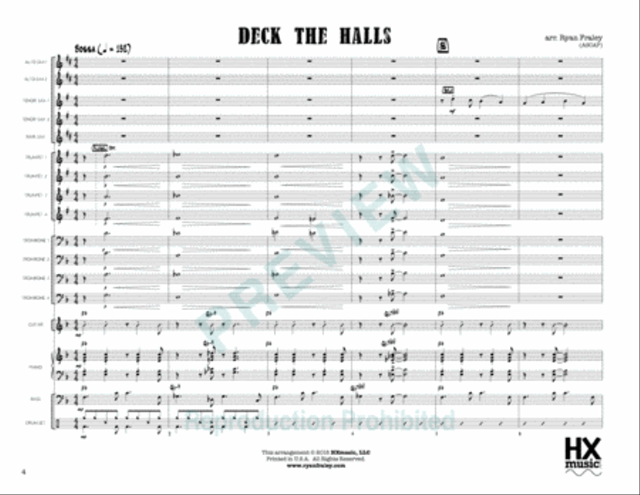 Deck the Halls Deck the Halls Jazz Ensemble scores gallery preview page 5