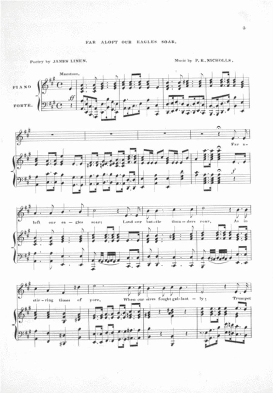 Far Aloft Our Eagles Soar. A New National Song Voice scores gallery preview page 2