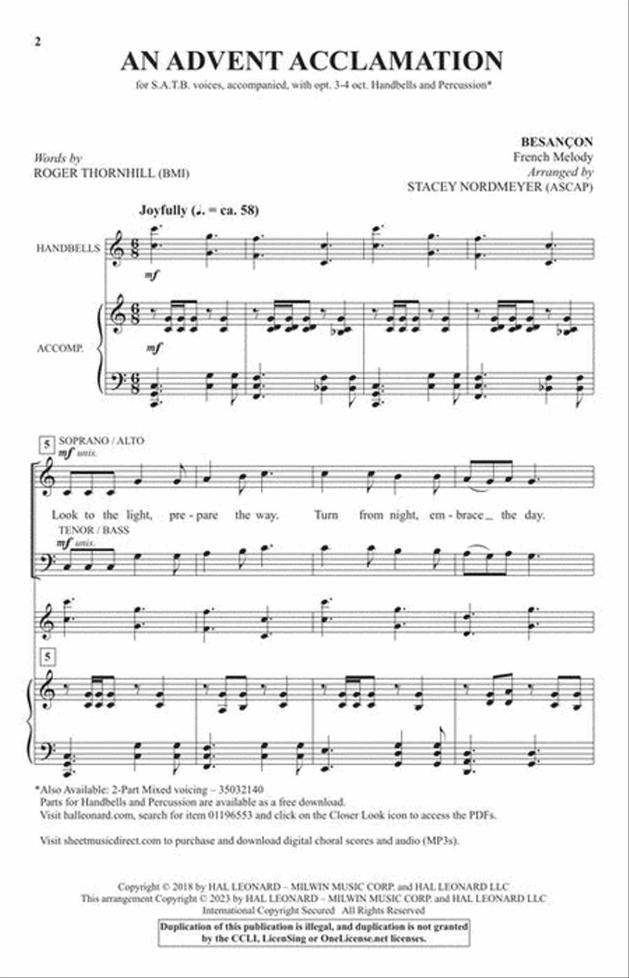 An Advent Acclamation 4-Part scores gallery preview page 3