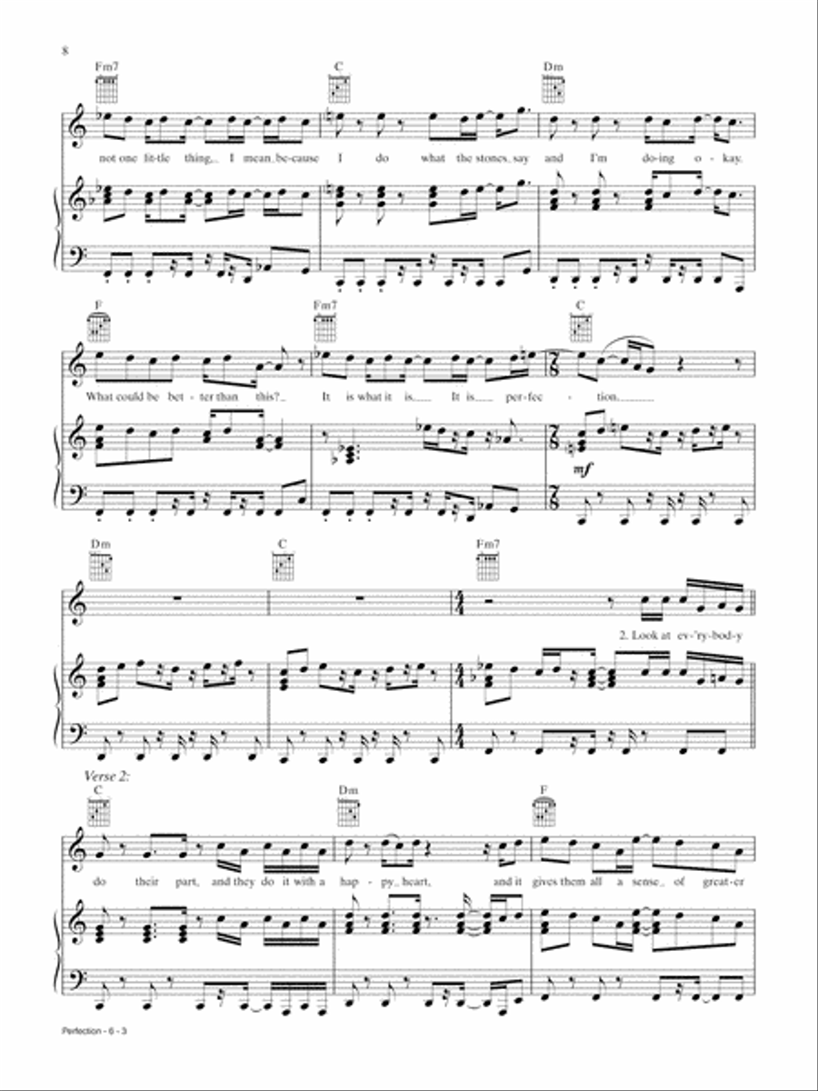 Perfection (from Smallfoot) Piano, Vocal, Guitar scores gallery preview page 3