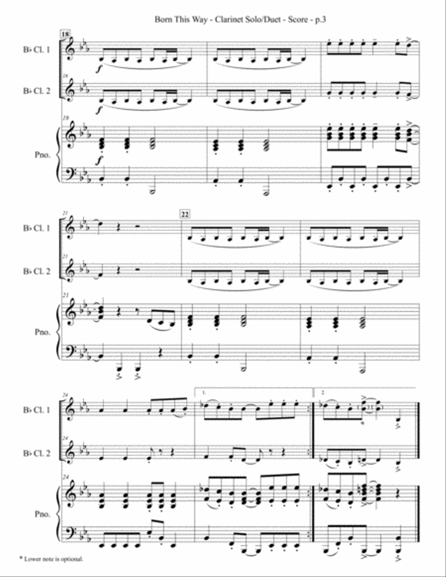 Born This Way Woodwind Ensemble scores gallery preview page 4