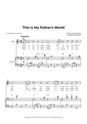 Book cover for This Is My Father's World (Key of F Major)