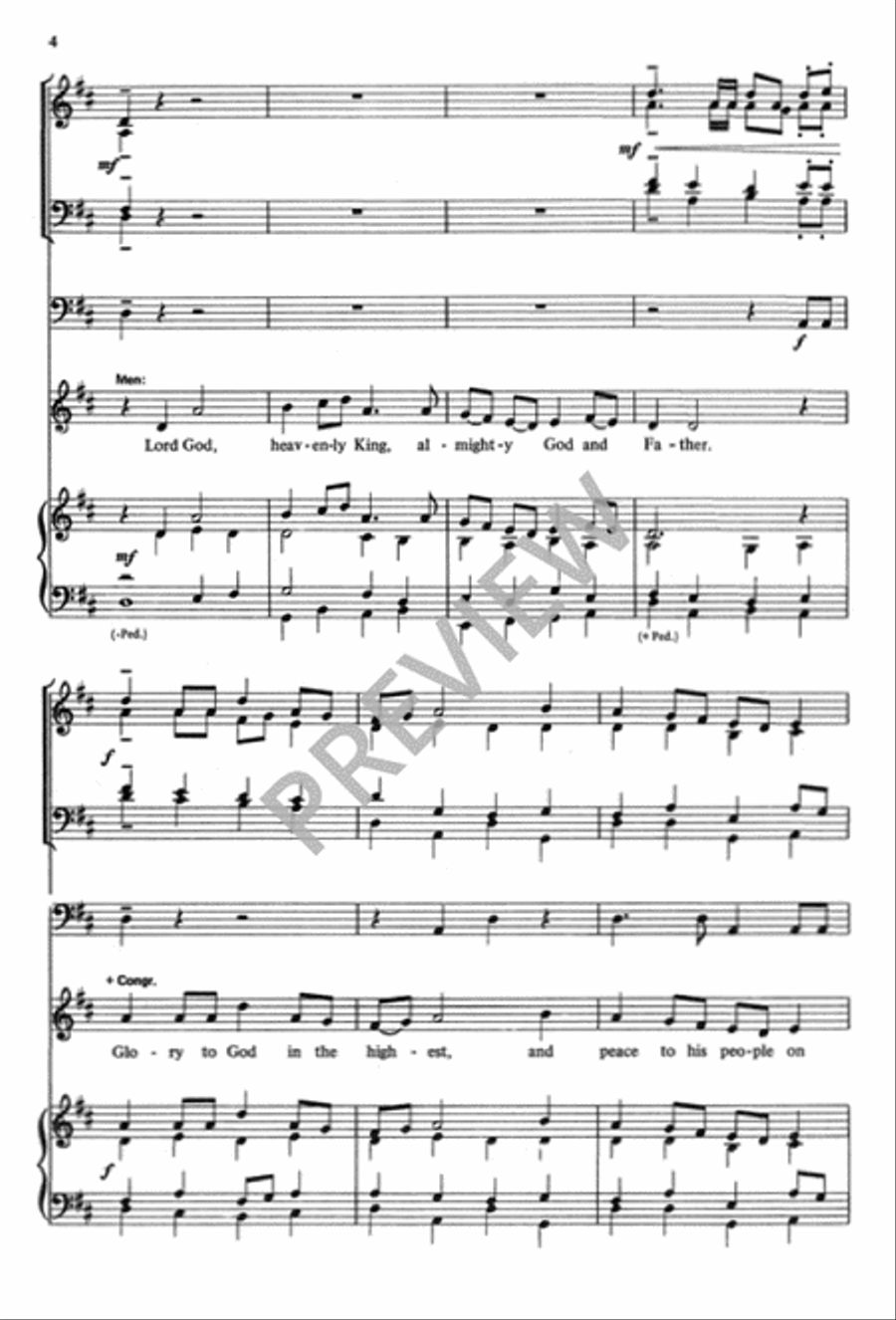 Melodic Gloria Unison Choir scores gallery preview page 5
