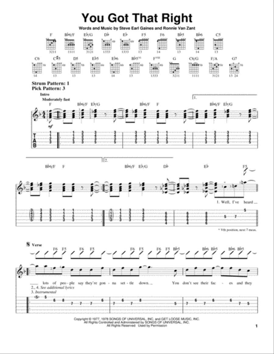 You Got That Right You Got That Right Acoustic Guitar scores gallery preview page 1