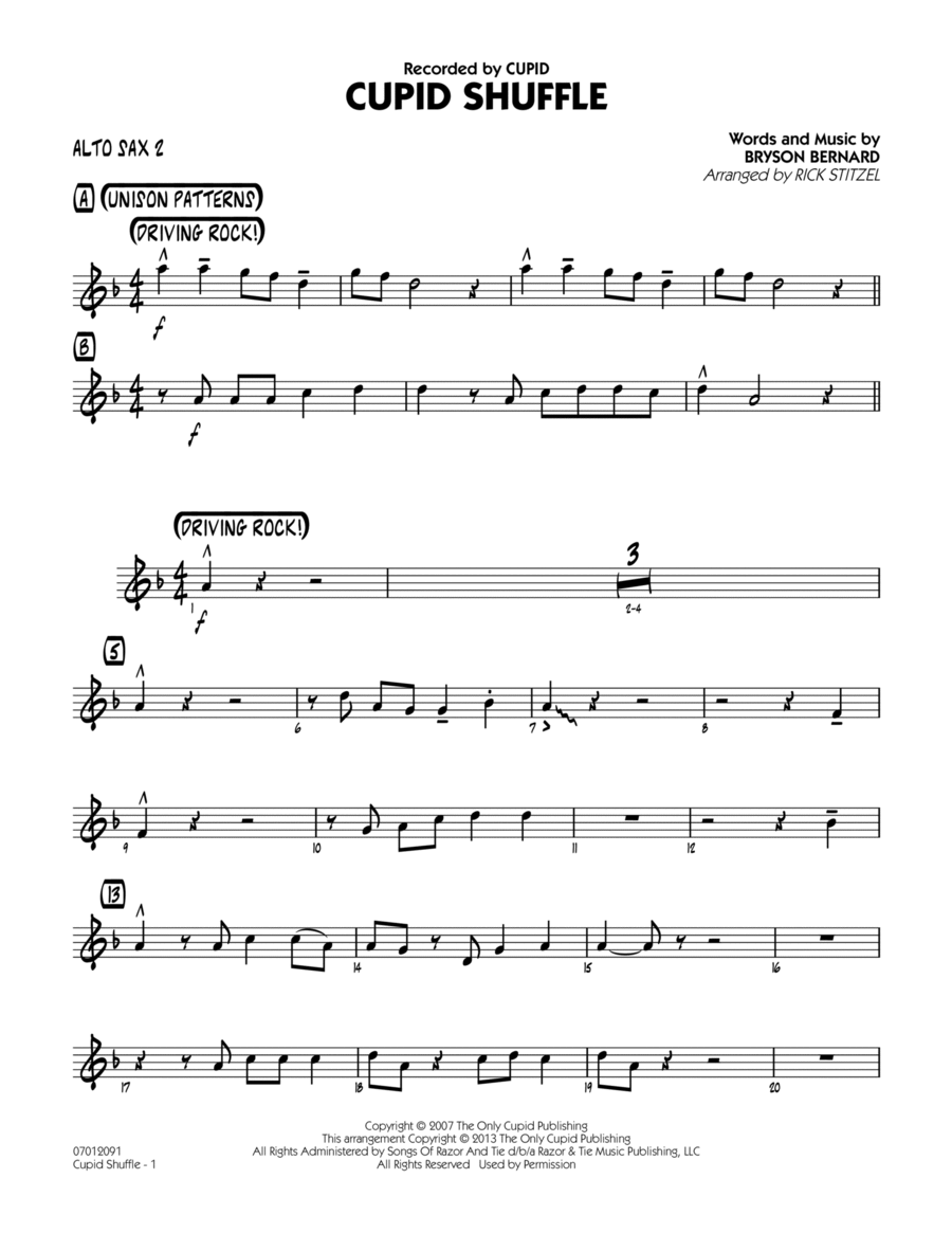 Cupid Shuffle - Alto Sax 2 Jazz Ensemble scores gallery preview page 1