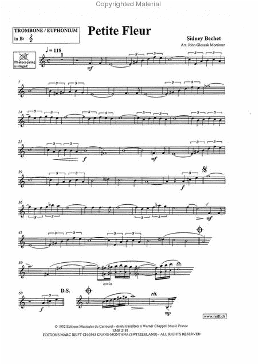 Petite Fleur Euphonium scores gallery preview page 3