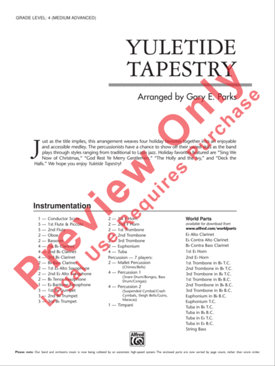 Yuletide Tapestry Concert Band scores gallery preview page 2