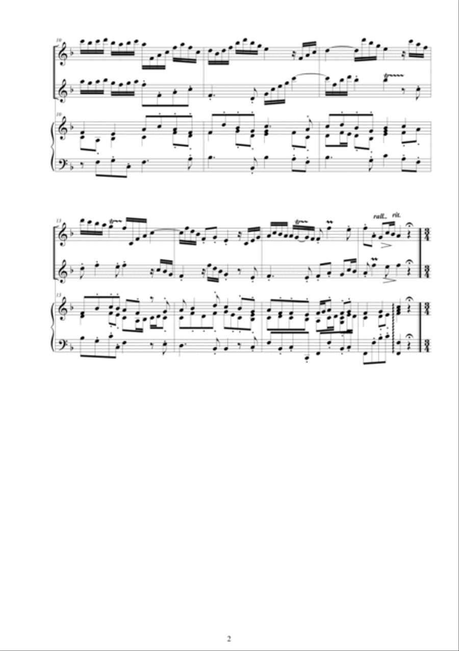 Scarlatti A - Concerto Grosso no.3 in F major - Two Flutes and piano Flute Duet scores gallery preview page 2