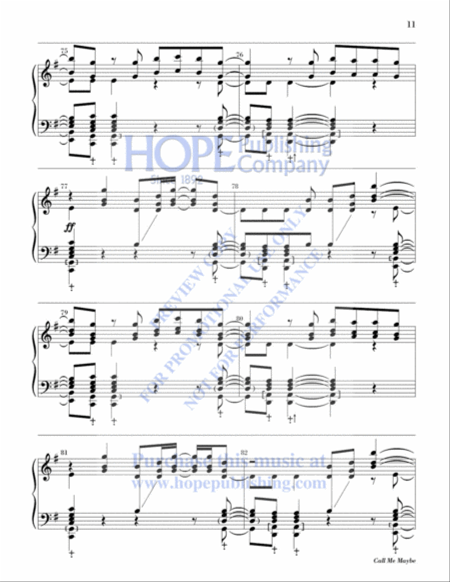 Call Me Maybe 5-Octaves scores gallery preview page 12