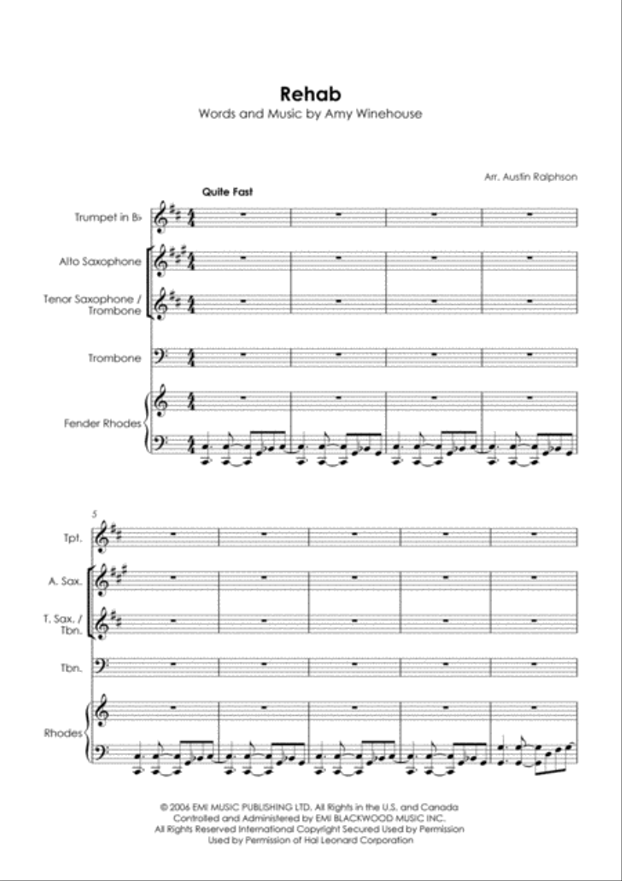 Rehab Tenor Saxophone scores gallery preview page 3