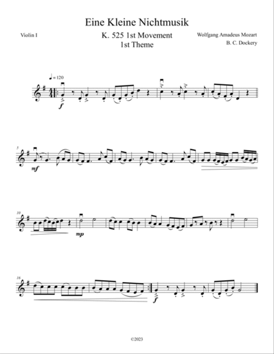 Eine Kleine Nachtmusik (A Little Night Music) for String Quartet String Quartet scores gallery preview page 4
