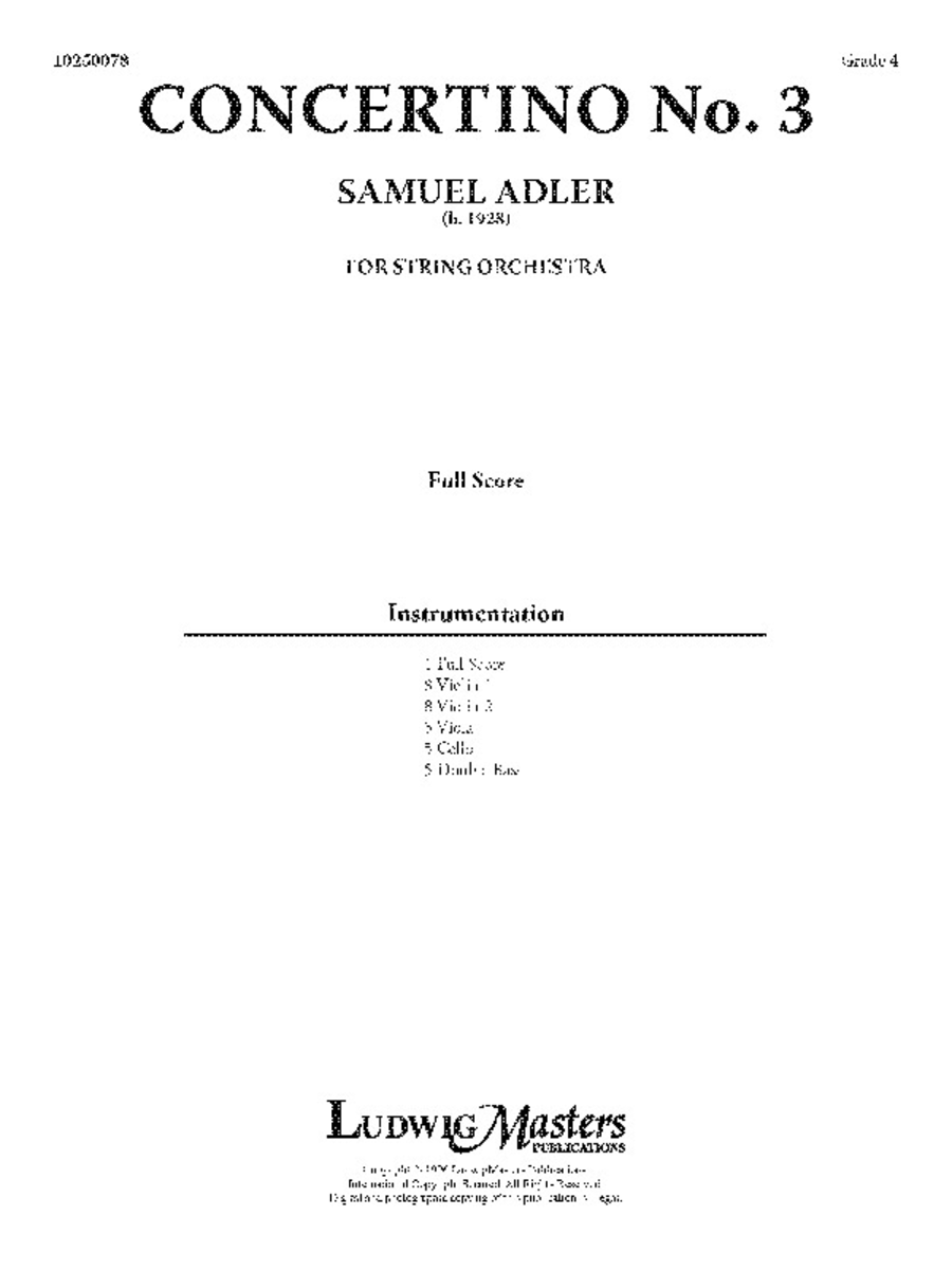 Concertino No. 3 String Orchestra scores gallery preview page 1