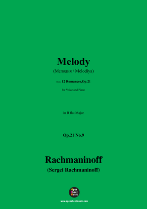 Rachmaninoff-Melody(Мелодия;Melodiya),in B flat Major,Op.21 No.9