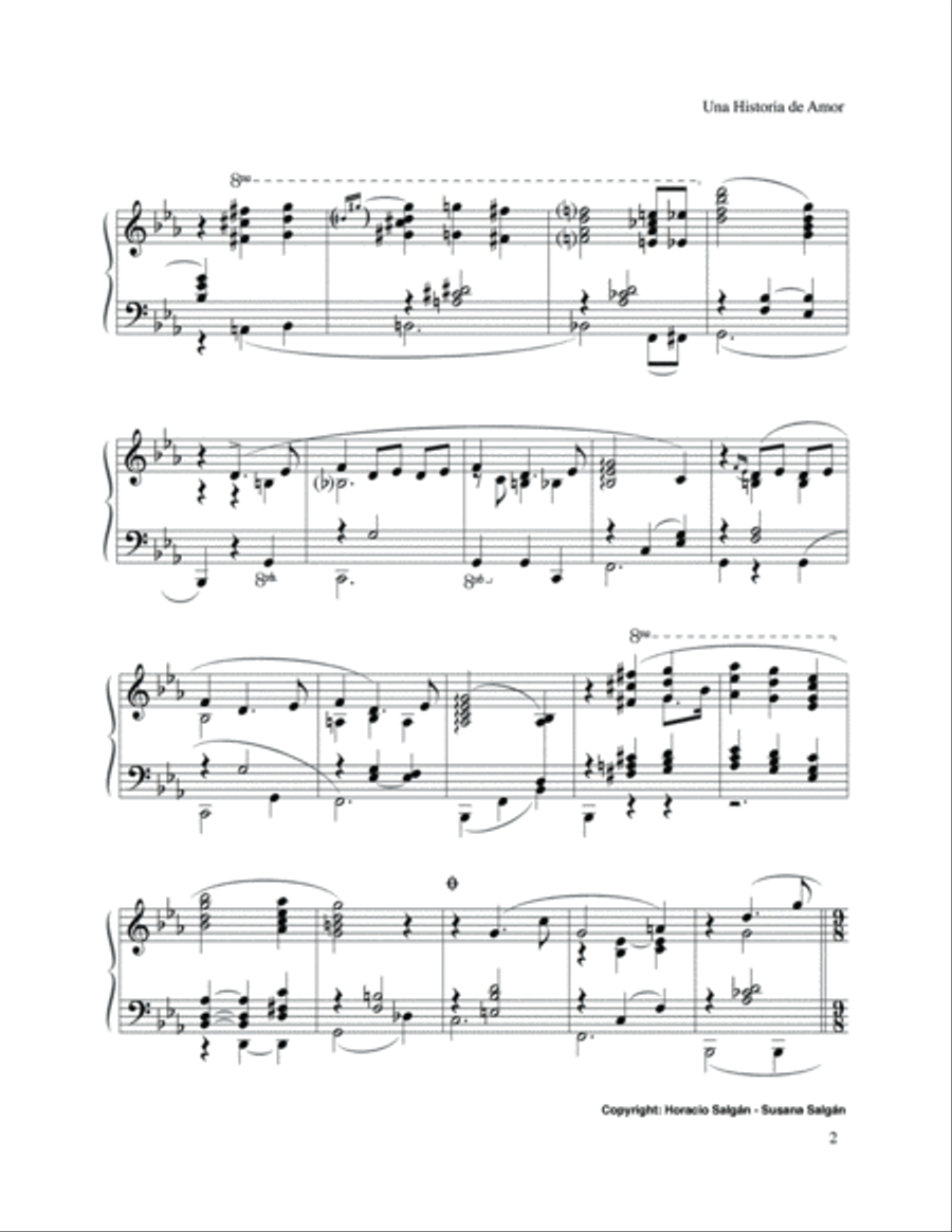 Una Historia de Amor Piano Solo scores gallery preview page 3