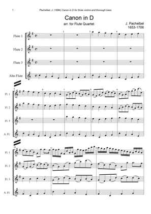 J. Pachelbel - Canon in D-dur, arr. for Flute Quartet