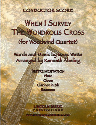 Book cover for When I Survey the Wondrous Cross (Woodwind Quartet)