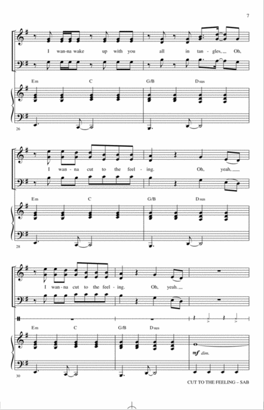 Cut To The Feeling 3-Part scores gallery preview page 5