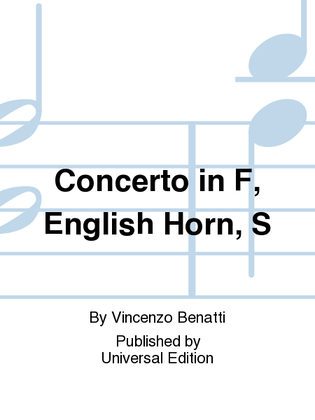 Book cover for Concerto in F, English Horn, S