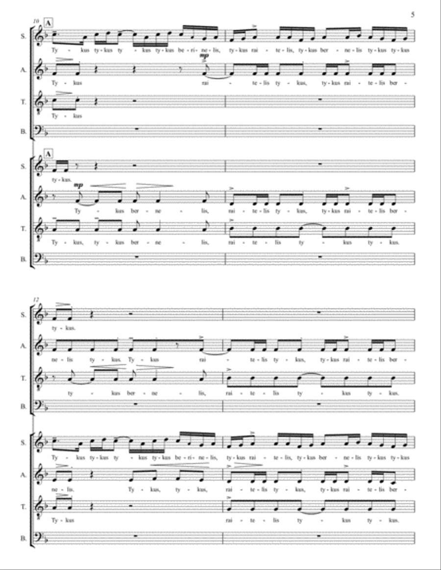 Tykus, Tykus 4-Part scores gallery preview page 5