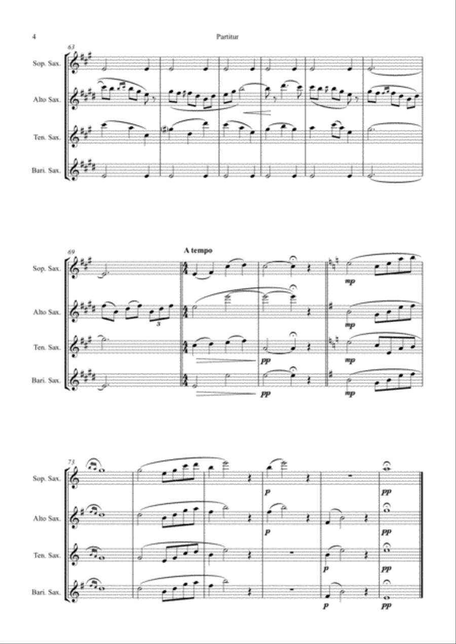 Solveig's Song - from Peer Gynt Suite - Saxophone Quartet Saxophone Quartet scores gallery preview page 4