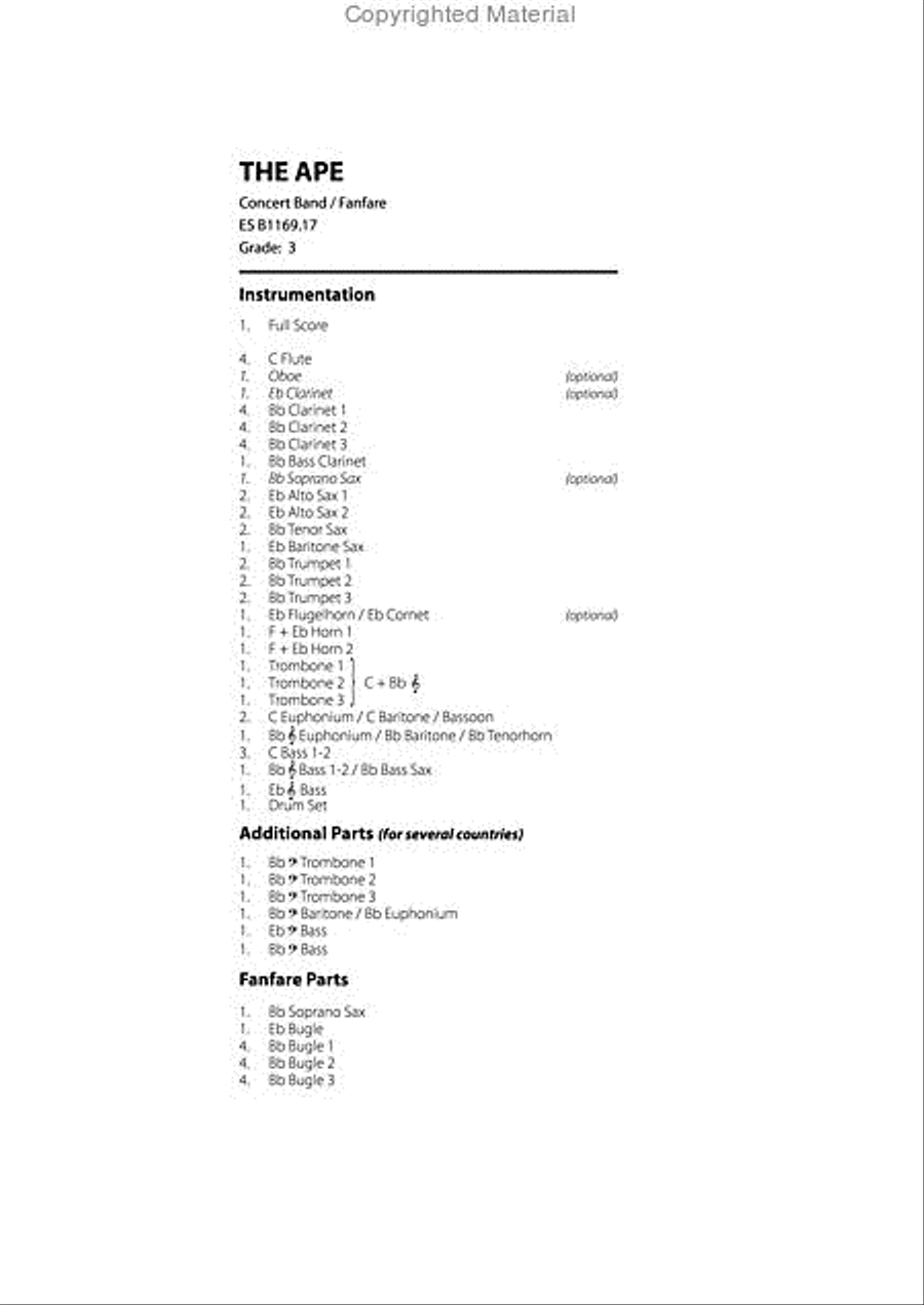 The Ape Concert Band scores gallery preview page 2