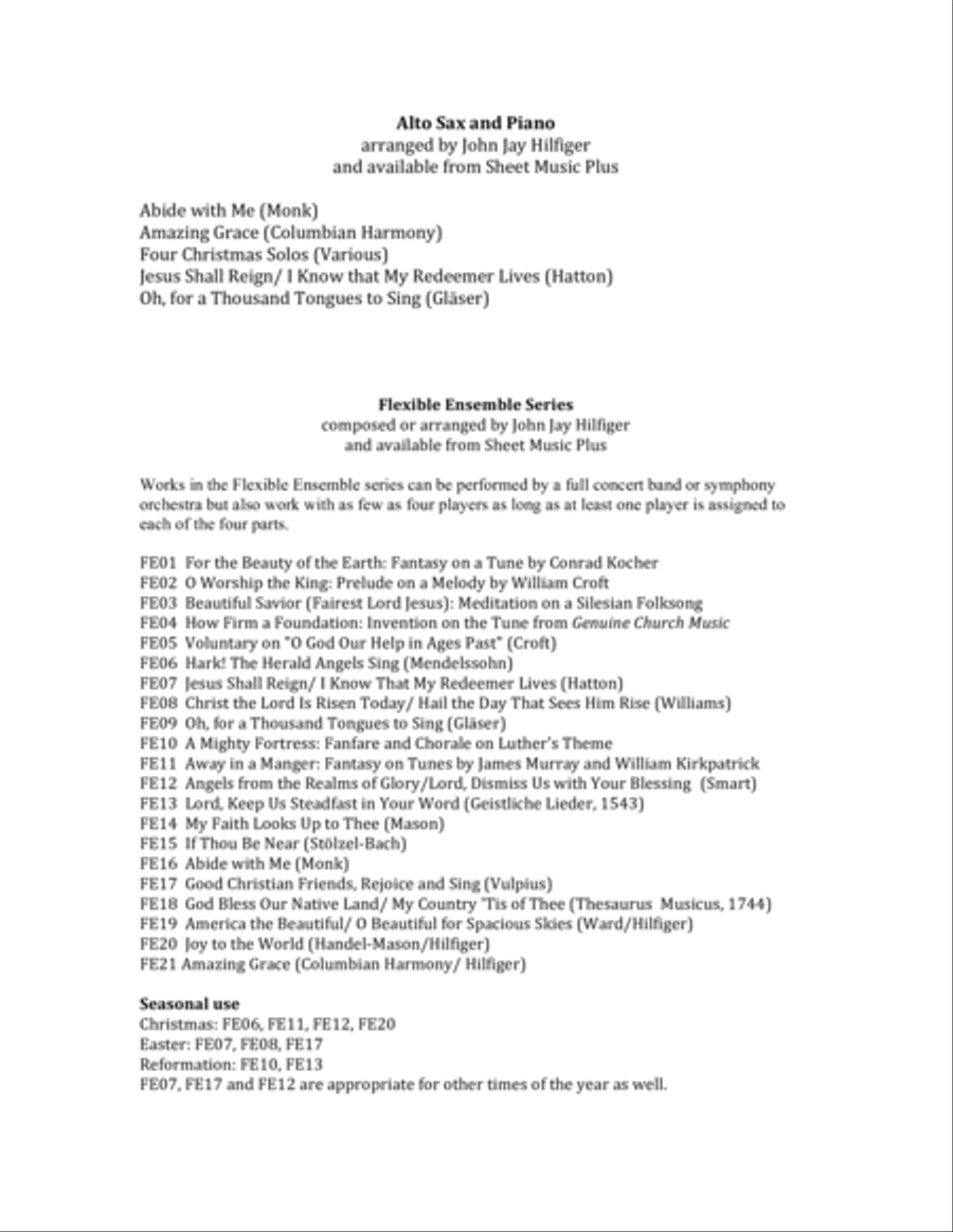 Amazing Grace for Alto Saxophone and Piano Alto Saxophone scores gallery preview page 2