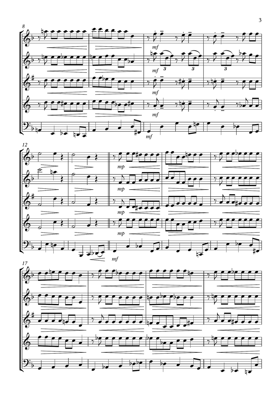 Girl Talk Woodwind Quintet scores gallery preview page 3