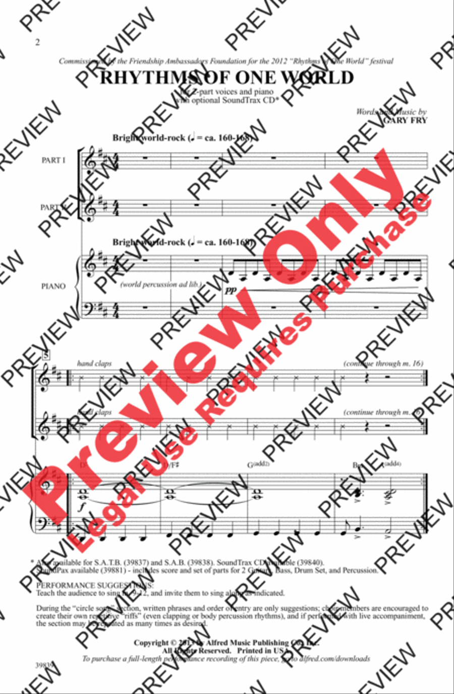 Rhythms of One World 2-Part scores gallery preview page 2